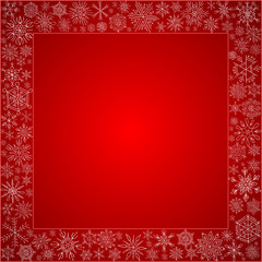 red frame from snowflakes for a card