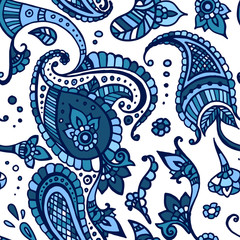 colored indian paisley pattern