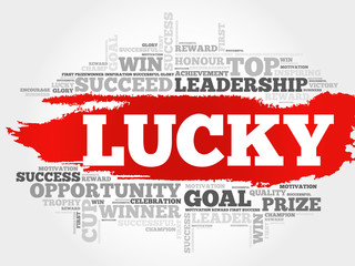 Lucky word cloud, business concept