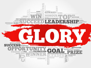 Glory word cloud, business concept