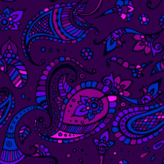 Purple colored indian paisley pattern