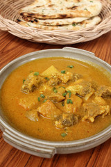 Indian naan bread with curry