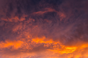 Fototapeta na wymiar Dramatic sky on sunset