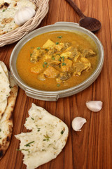 Indian naan bread with curry