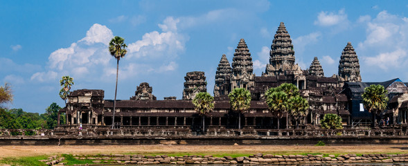 Front of Angkor Wat under cloudscape