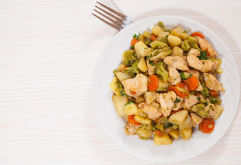 stewed vegetables and meat