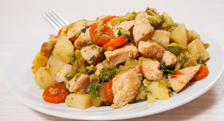 stewed vegetables and meat