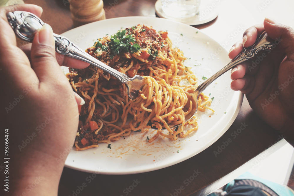 Canvas Prints spaghetti with tomato sauce