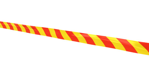 Fototapeta premium Red and Yellow Striped Hazard Tape Line at Angle