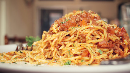 Spaghetti with tomato sauce
