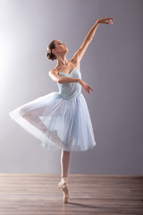 Obraz premium young ballerina in ballet pose classical dance