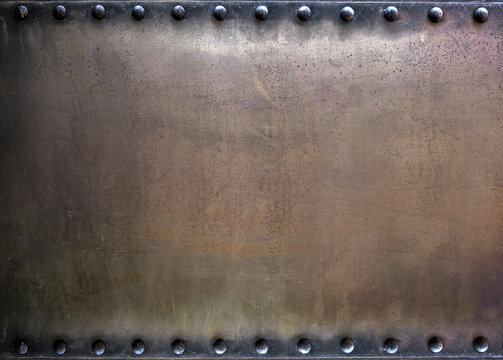 Metal frame with rivets