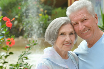 Senior couple  in summer park