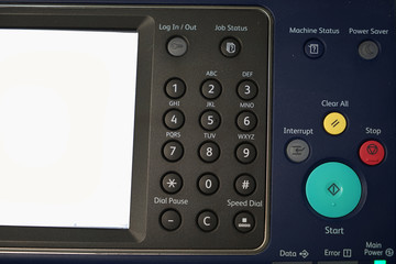 interface of controls copier machine