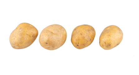 Potatoes on white background
