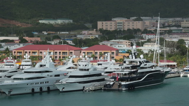 St Thomas luxury private yachts in harbor HD 0931