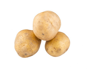 Potatoes on white background