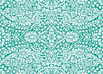 Green Ornamental Seamless Pattern