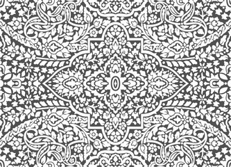 Grey Ornamental Seamless Pattern