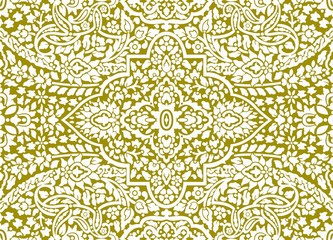 Yellow Ornamental Seamless Pattern