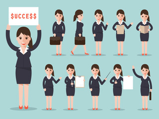 business woman character set