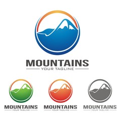 Mountain Logo. Mountain nature landscape logo and symbols icons template	