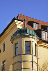 Fragment of building in Regensburg. Bavaria. Germany