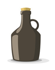 Vector illustration of dark bottle with cork