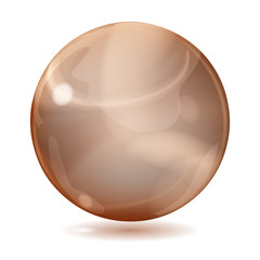 Brown transparent glass sphere Transparency only in vector file