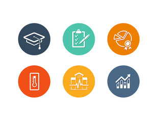 Educational academic icons flat design