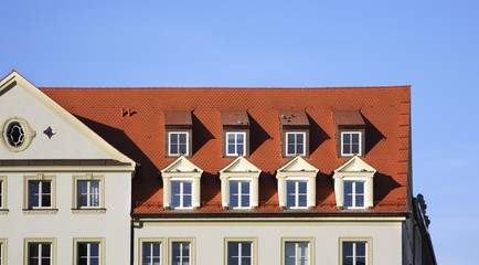 Fragment of building in Regensburg. Bavaria. Germany