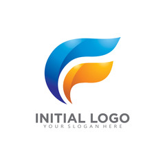 Fire initila f, f letter, vector, logo, design