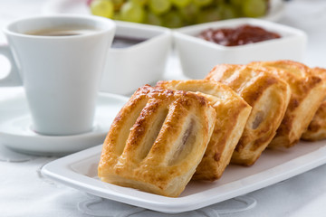 sweet puff pastry breakfast