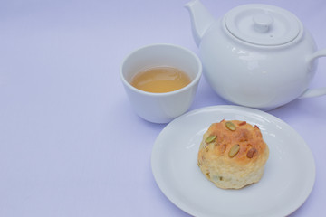 Afternoon tea with scone.