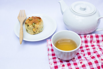Afternoon tea with scone.