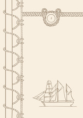 Sailing ship nautical background - 93779482