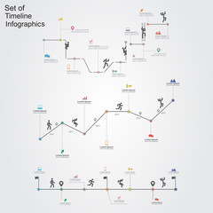 Set of infographics design templates. Vector illustration.