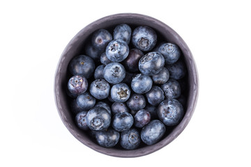 Blueberries on white background