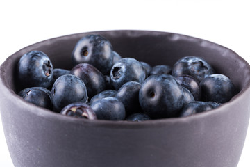 Blueberries on white background