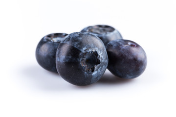 Blueberries on white background