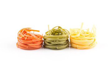 different pasta in three colors