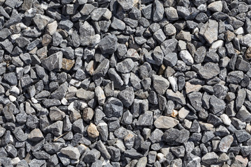 Crushed grey stones