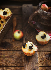 Chocolate chips and almond muffins