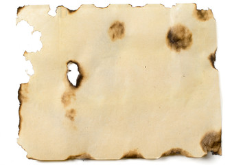 sheet of old burned paper