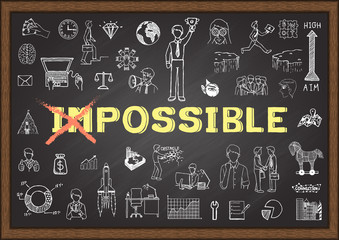 Doodles about make it possible on chalkboard.