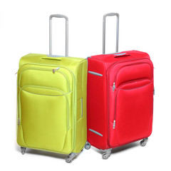 Two travel bags isolated on white background.