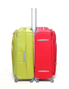 Two travel bags isolated on white background.