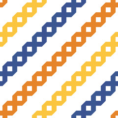 Seamless geometric diagonal pattern with ornamental stripes