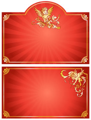 Golden borders with cupids