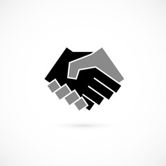 Handshake abstract logo vector design template